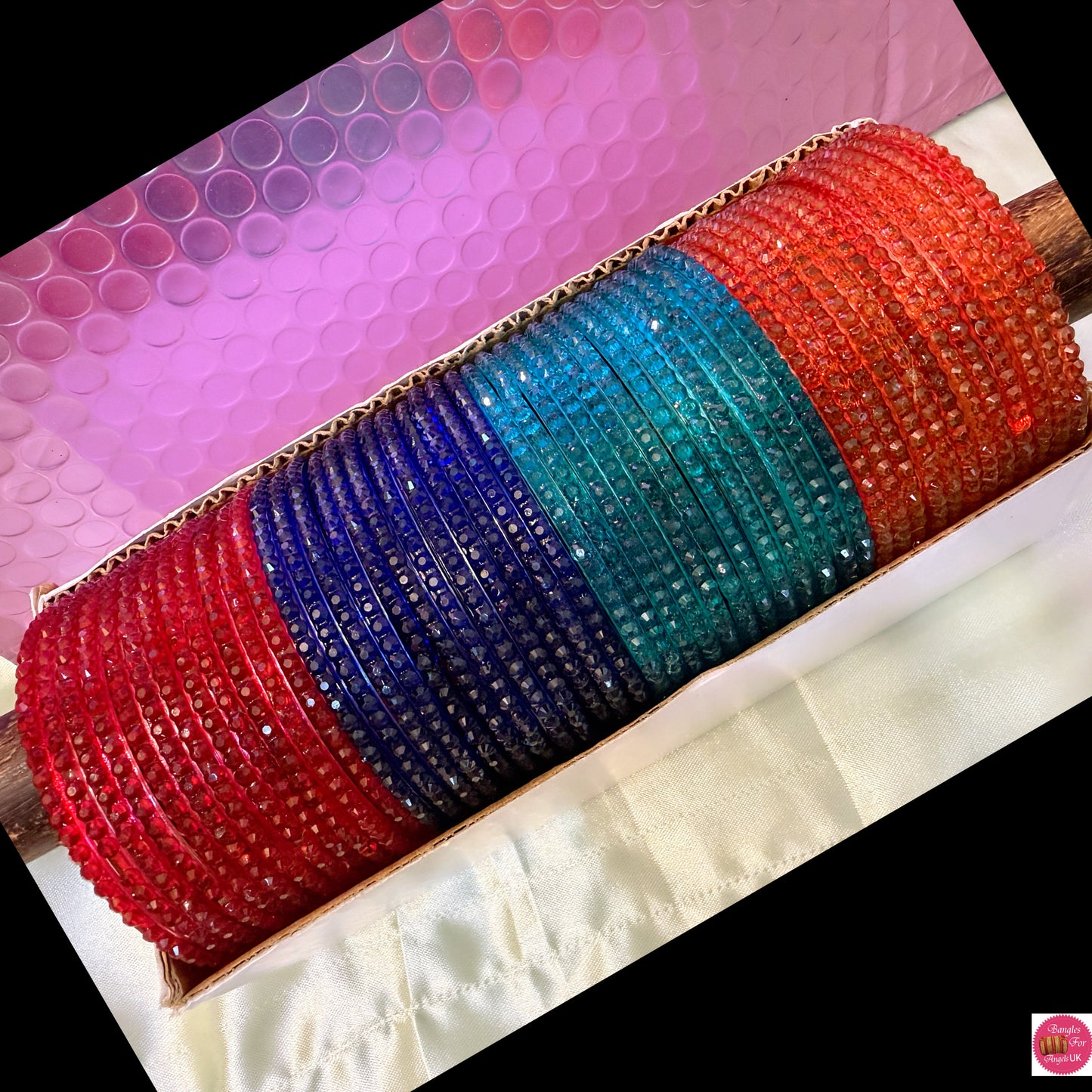 Drop Glass Bangles Combo- Size 2.8