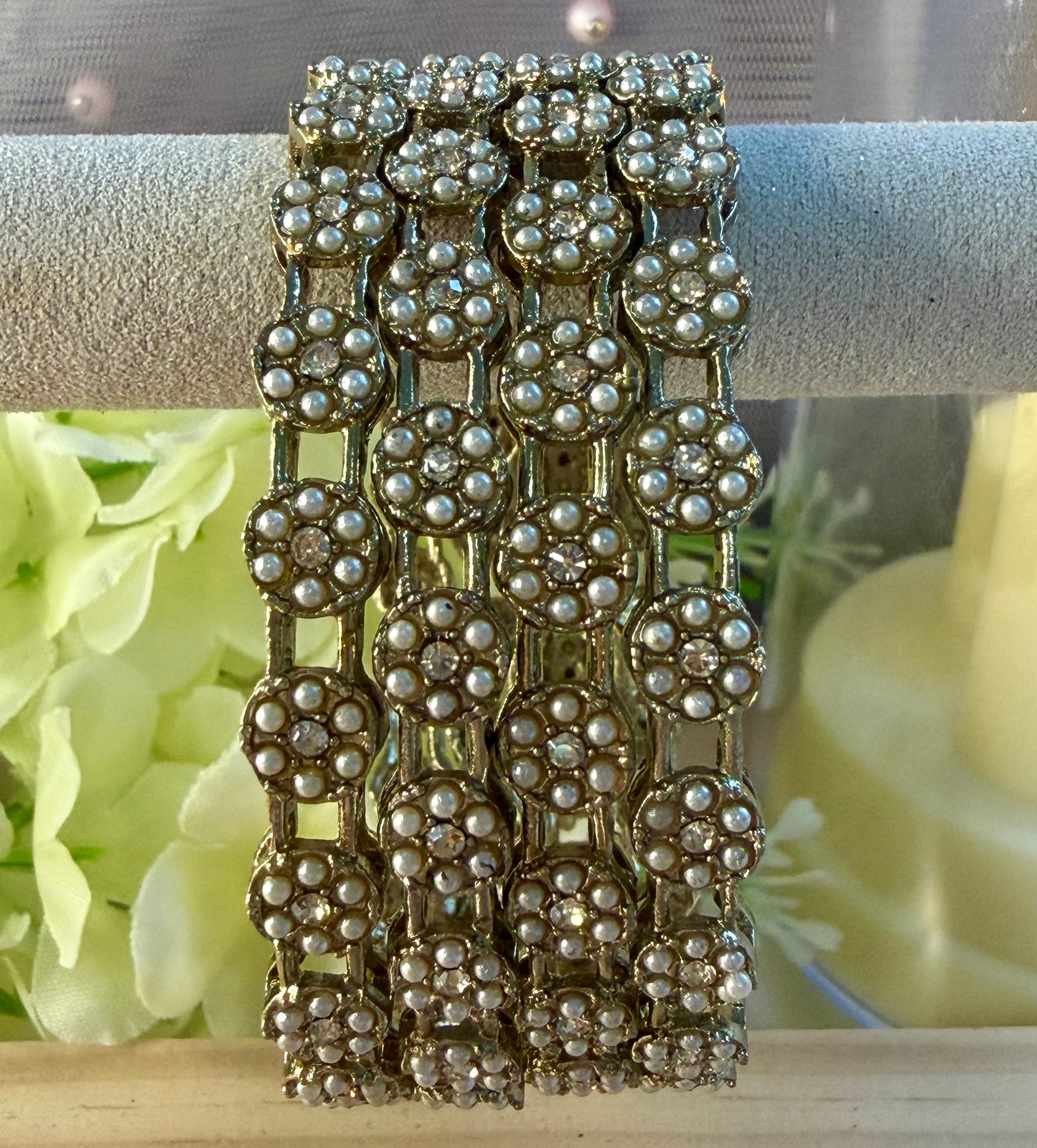 Kundan Pearl Metal Karas