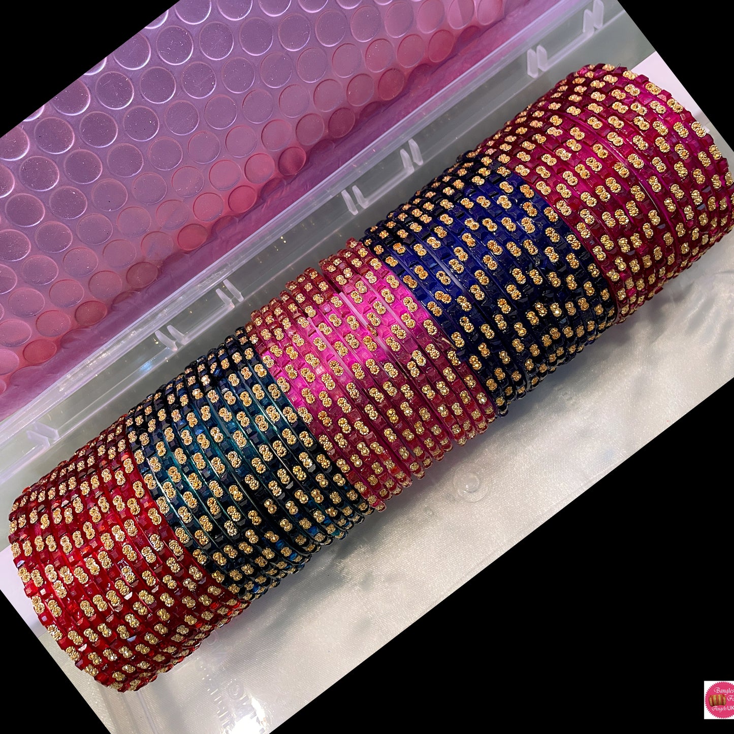 Designer Glass Bangles Combo- Size 2.6/2.8