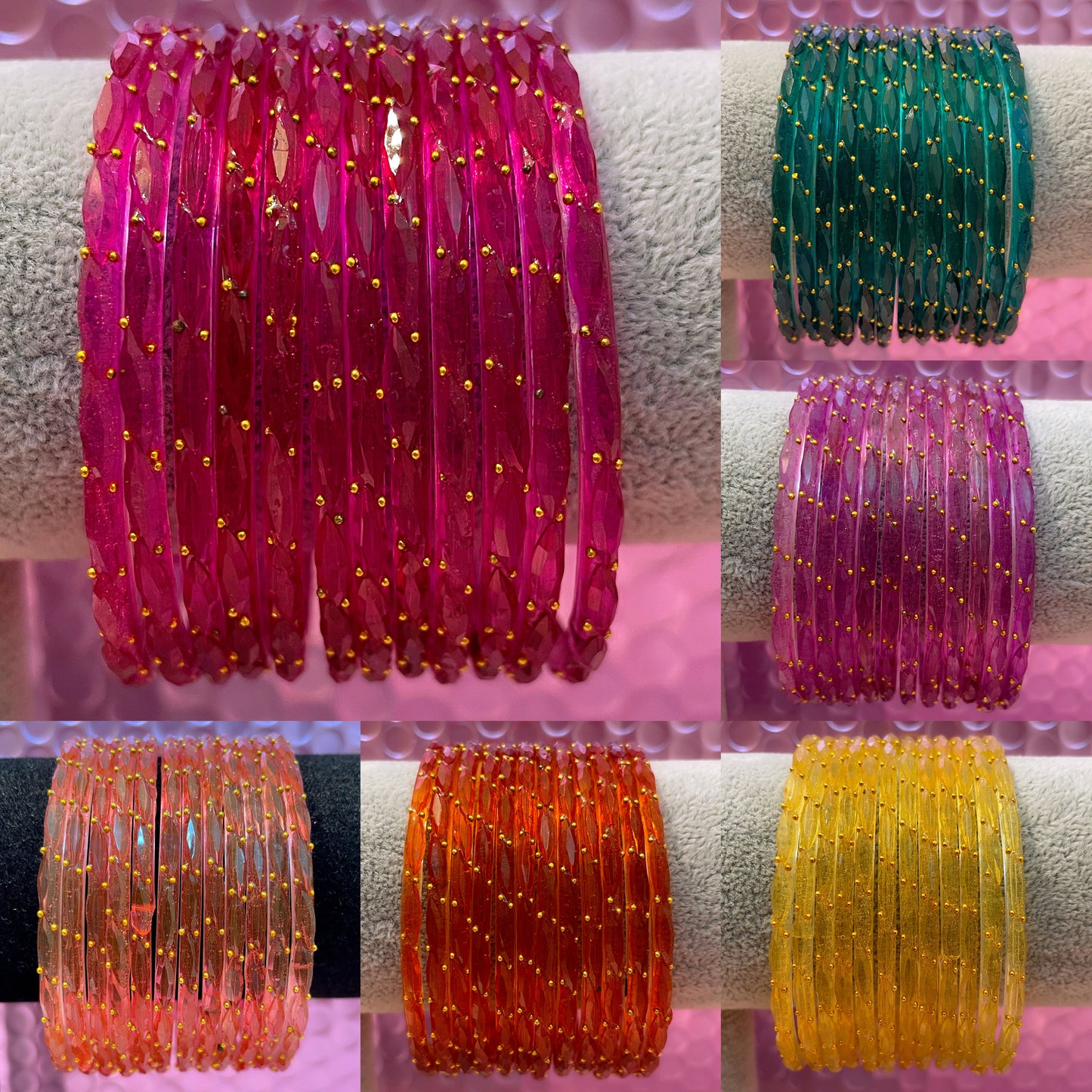 Raindrop Glass Bangles- Size 2.12
