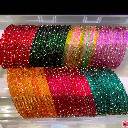 Rain Drop Glass Bangles in various colours - Size 2.10
