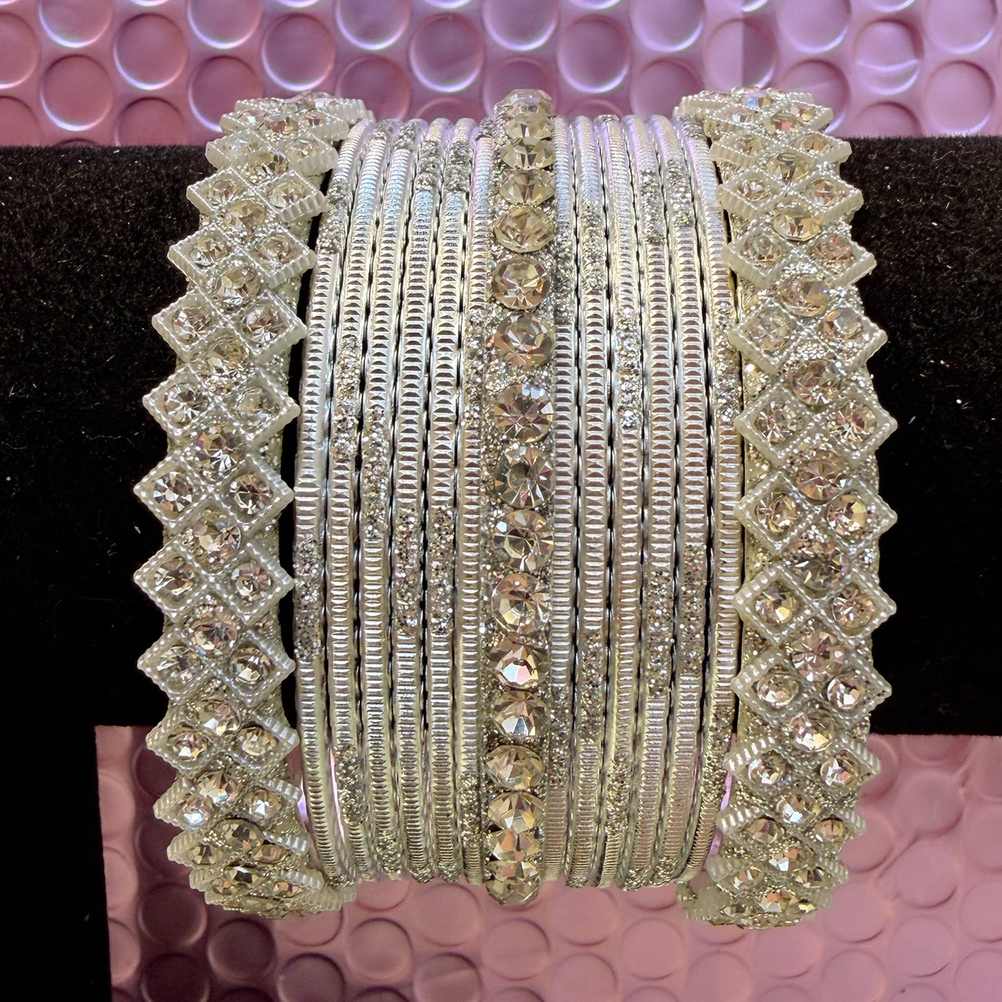 Silver Metal Bangles Sets in various colors