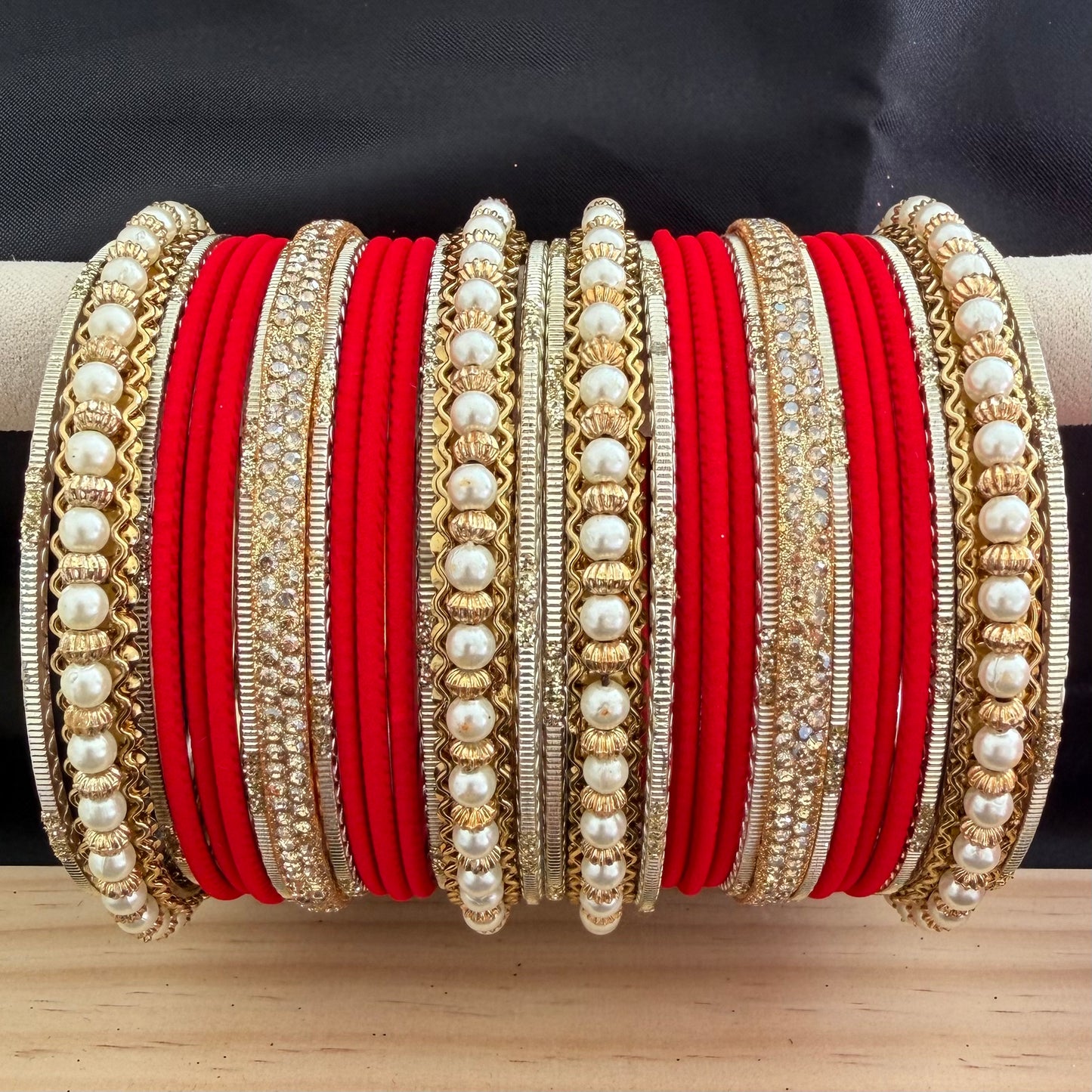 Pearl Metal Bangles Set in various colors