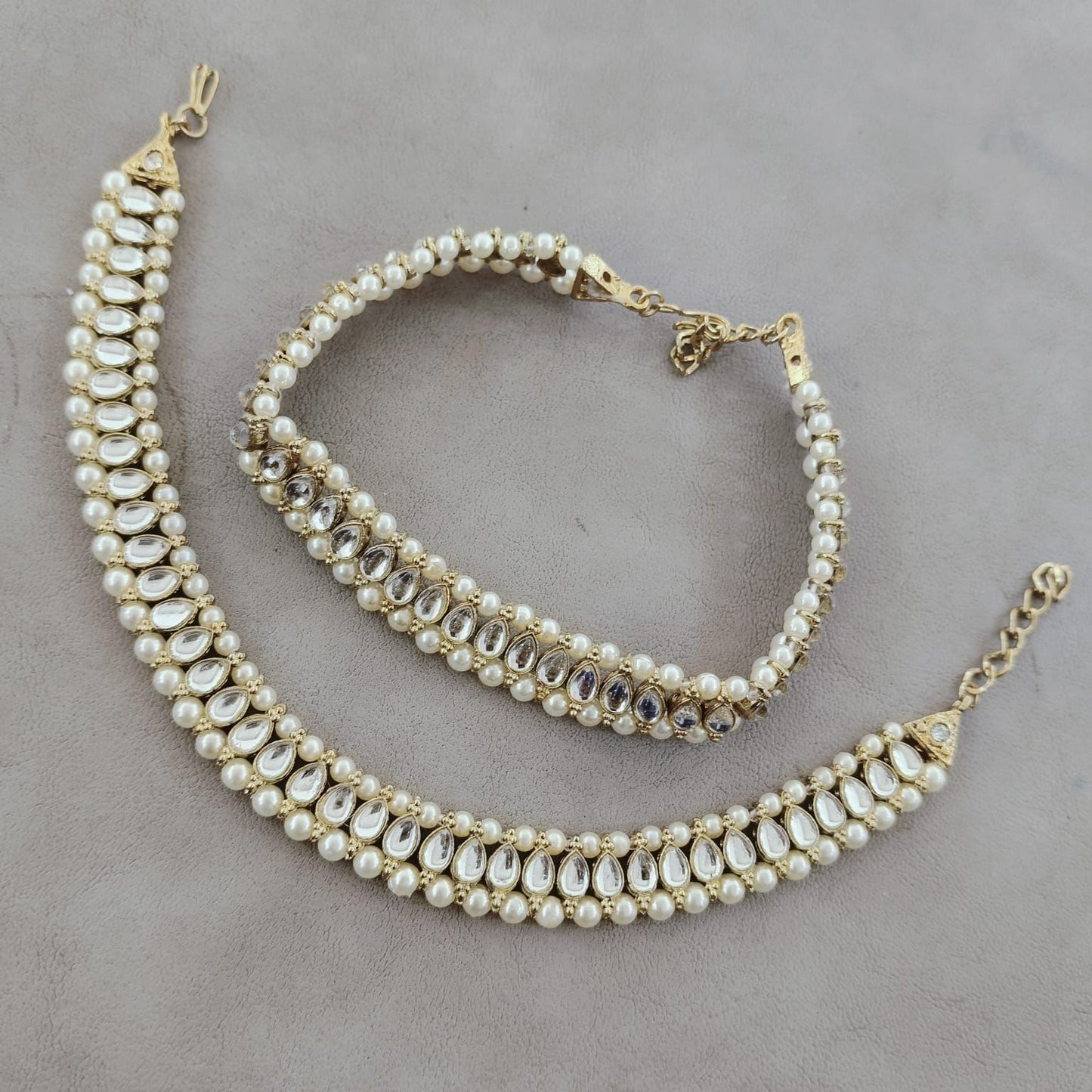 Kundan Pearl Anklet/Payal