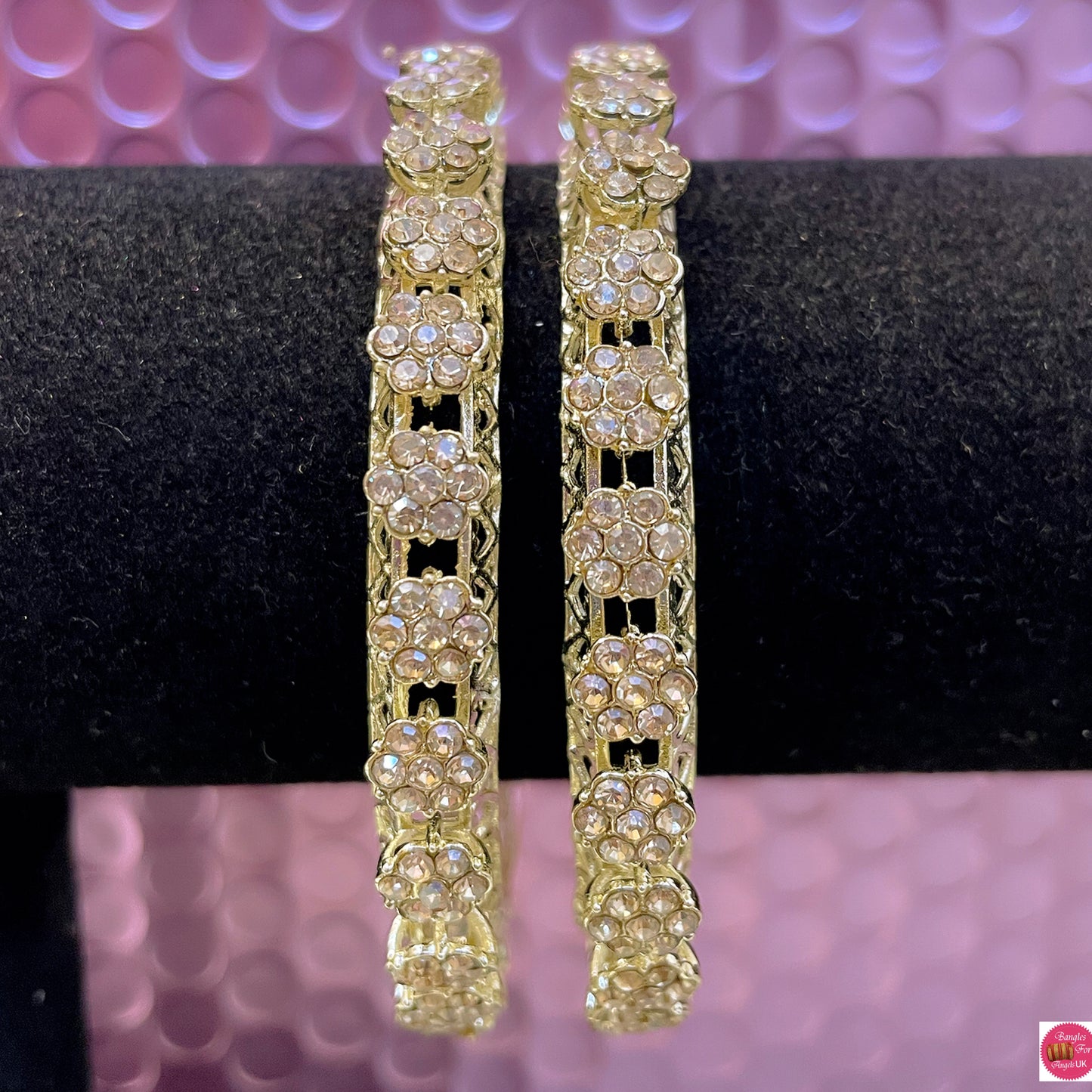 Gold Zirconia Flower Karas