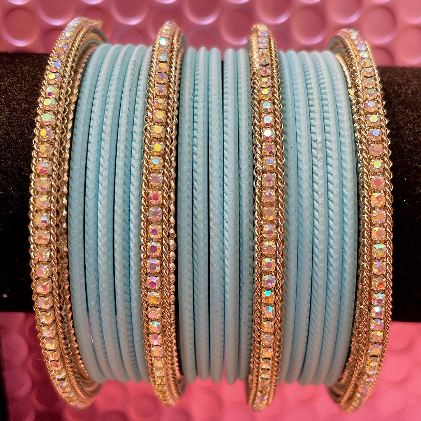 Silver Metal Bangles Set- Various Colours