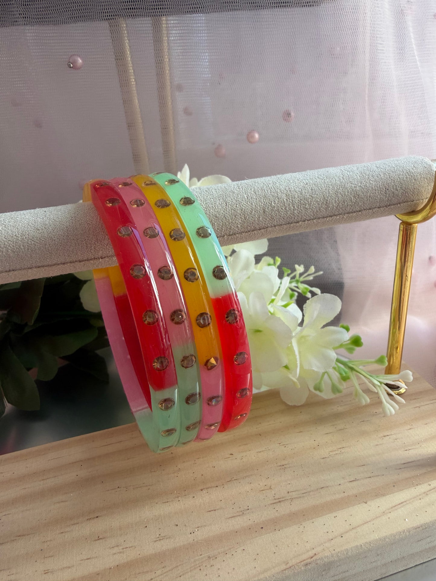 Multicoloured Acrylic Bangles