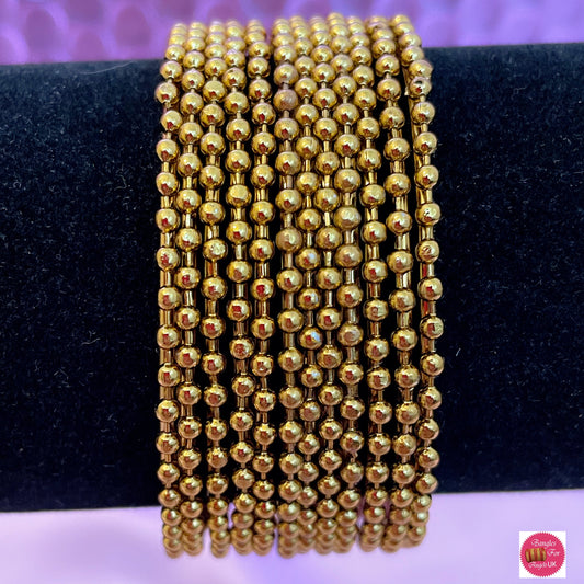 Size 2.10- Gold Metal Bangles Set