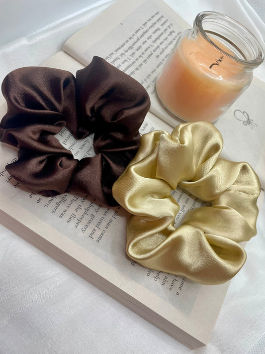 Nude Satin Scrunchie Combo