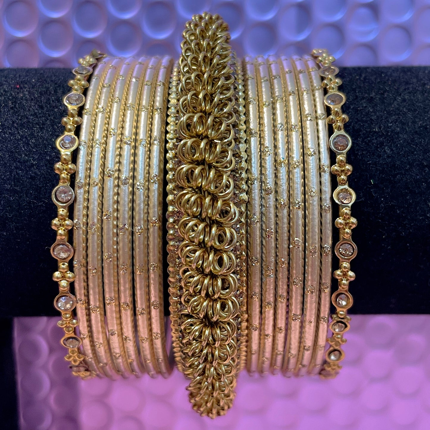 Gold Metal Bangles Sets- Various Colours