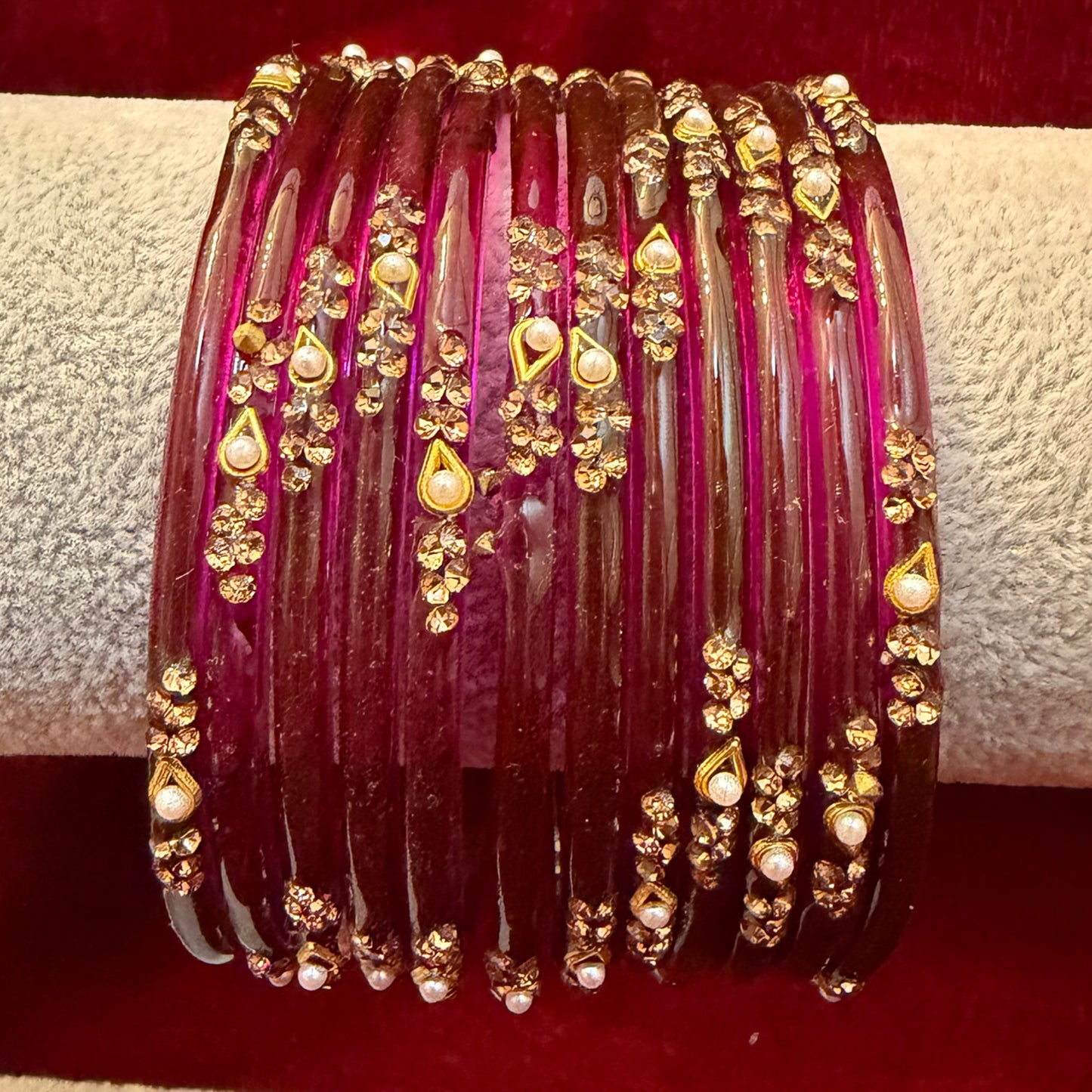 Pearl Glass Bangles in various colours- Size 2.6/2.8