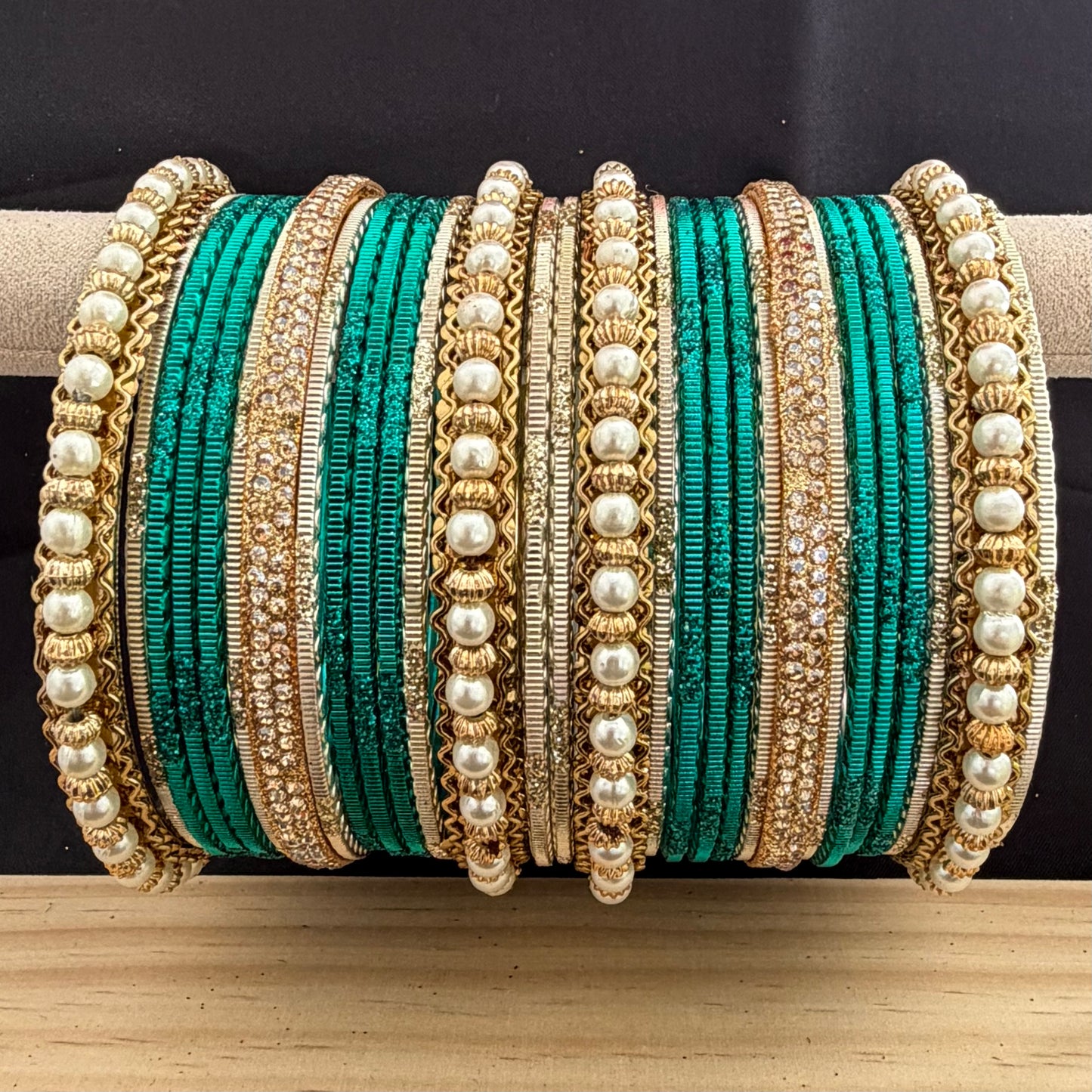 Pearl Metal Bangles Set in various colors