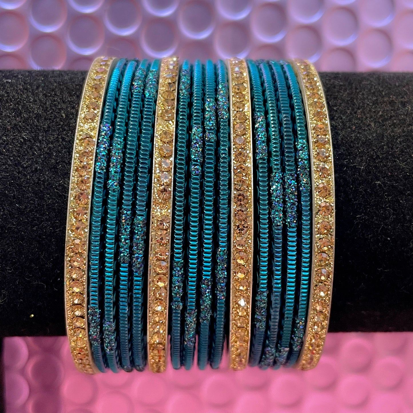 Gold Metal Bangles Sets- Various Colours