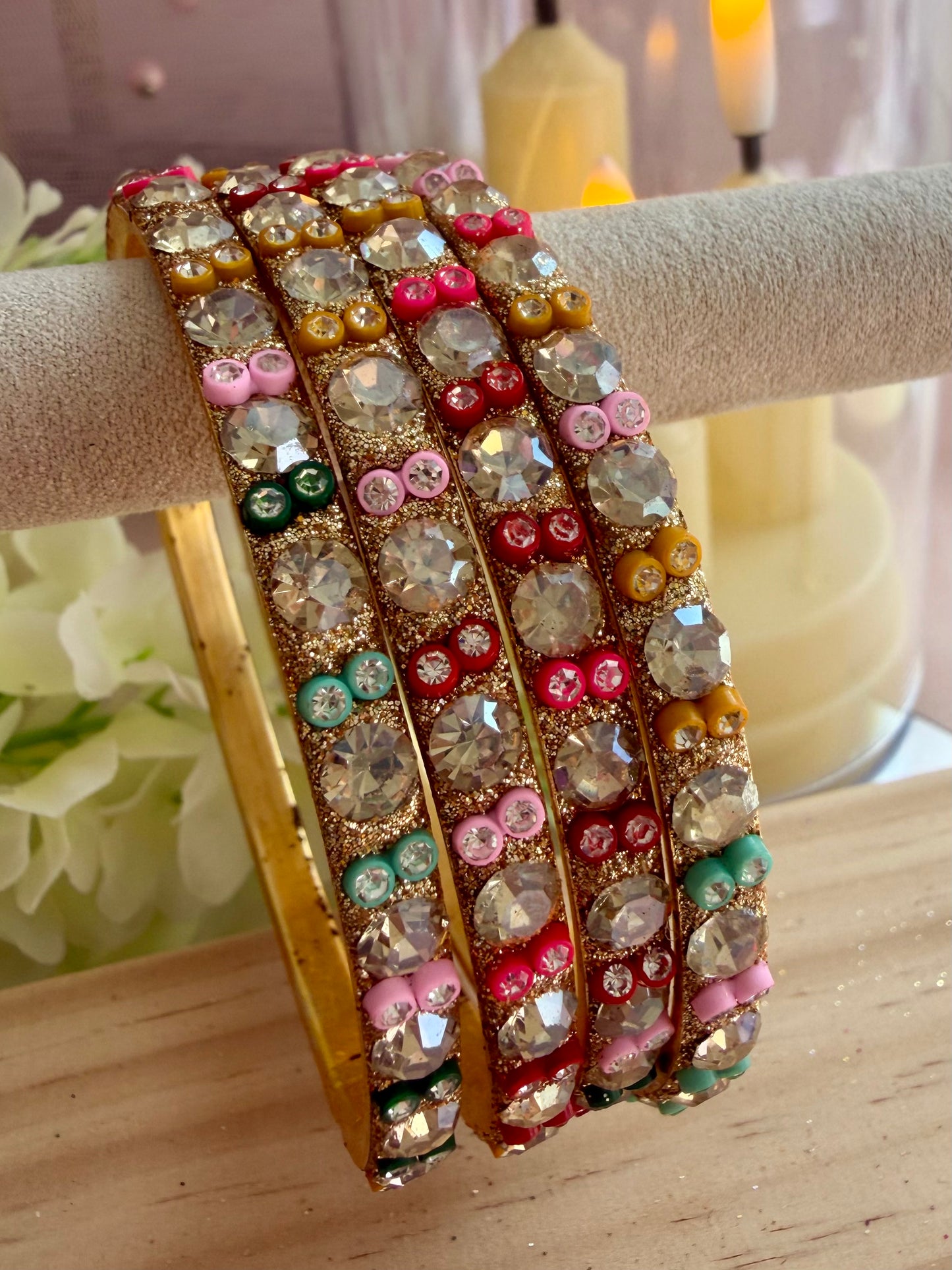 Multicoloured Stone Metal Karas- Size 2.10