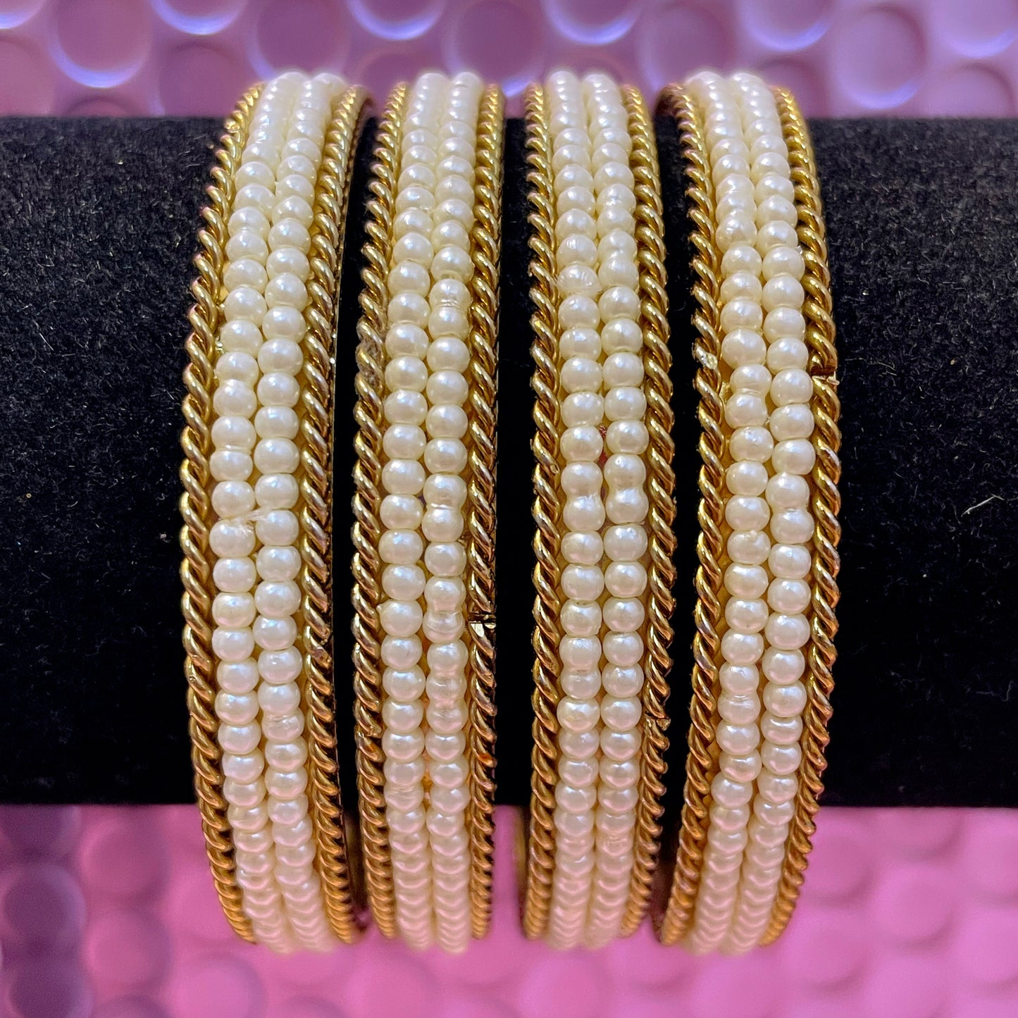 Gold Pearl Metal Karas