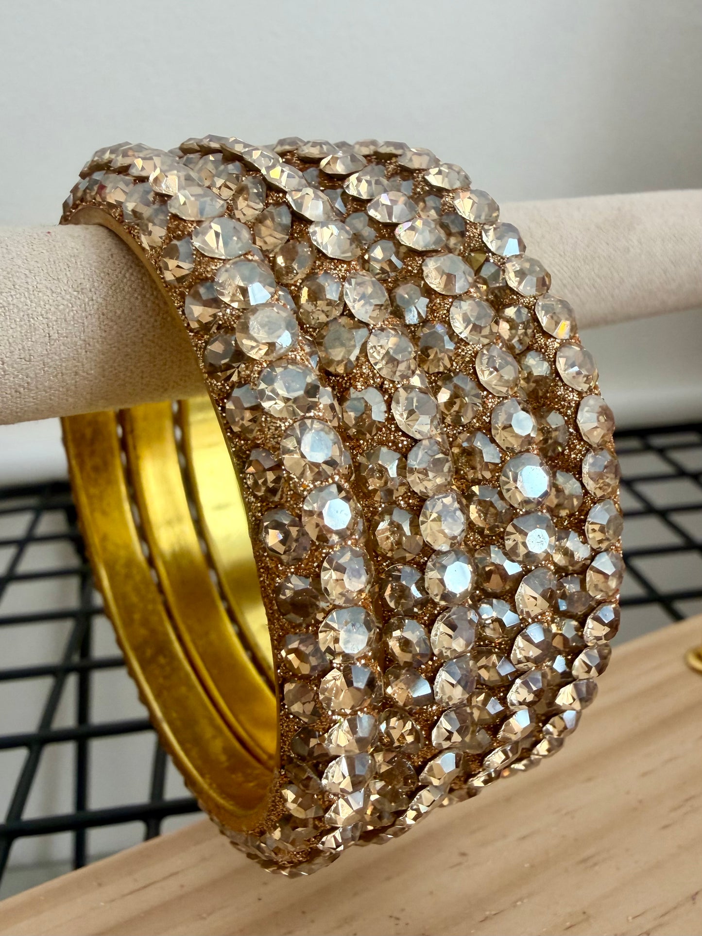 Gold Stone Diamante Metal Karas