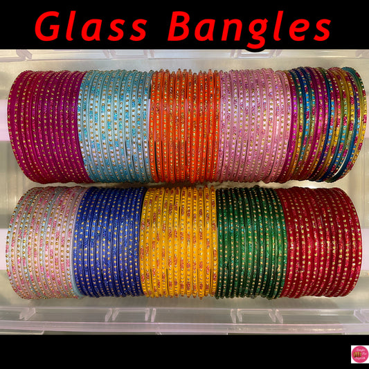 Glass Bangles in various colours- Size 2.6/2.8