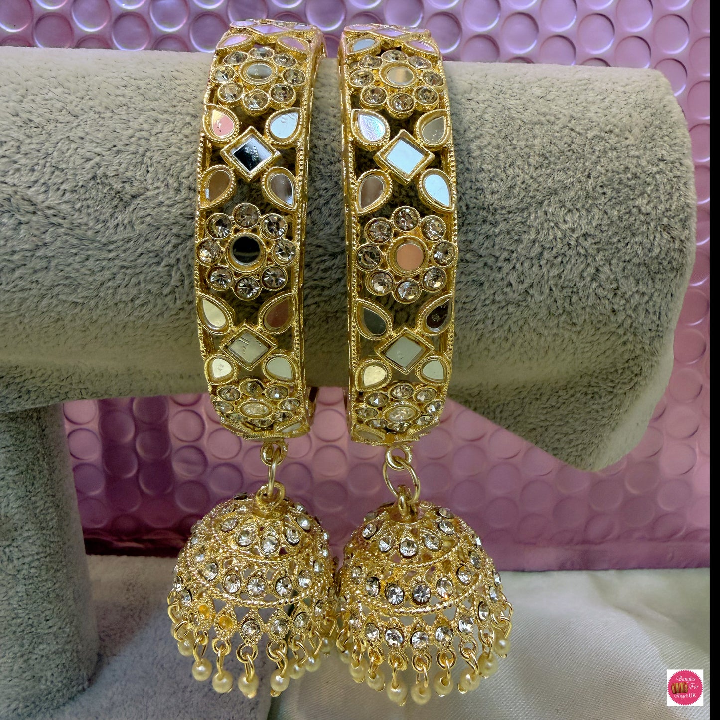 Kundan Mirror Hanging Metal Karas