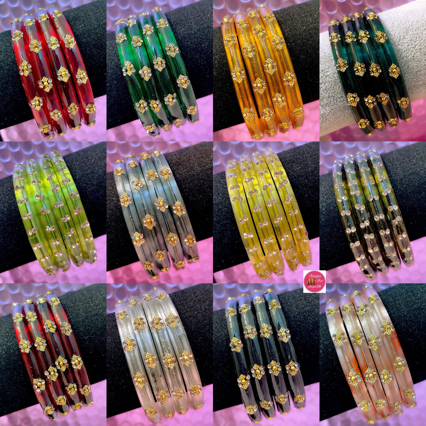 Designer Glass Bangles Karas- Size 2.4