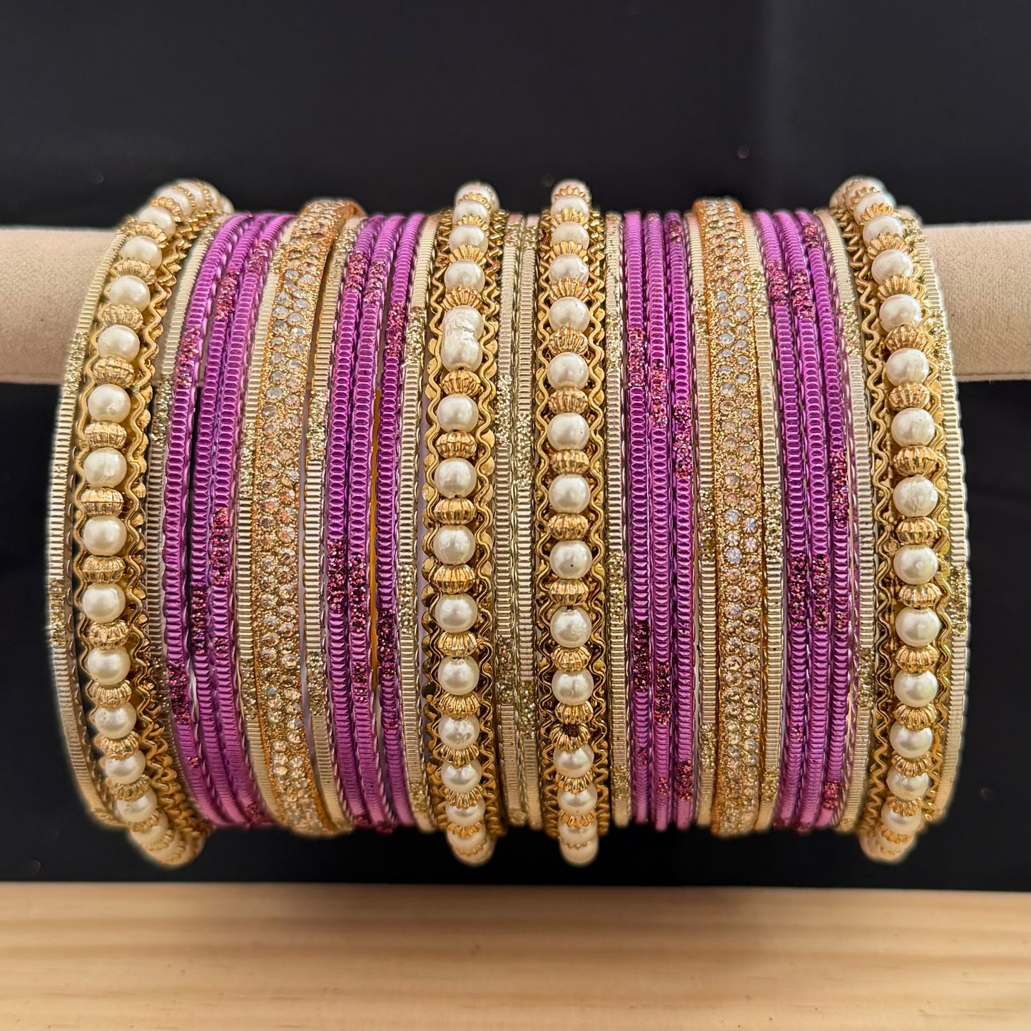 Pearl Metal Bangles Set in various colors