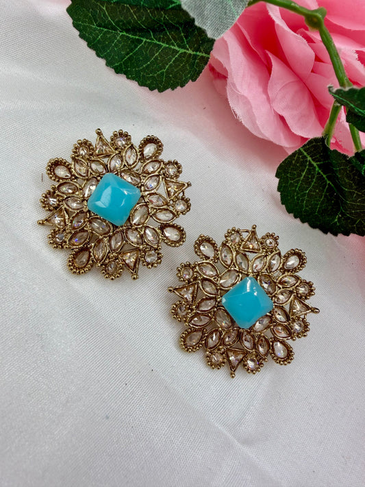 Kundan Firozi Earings
