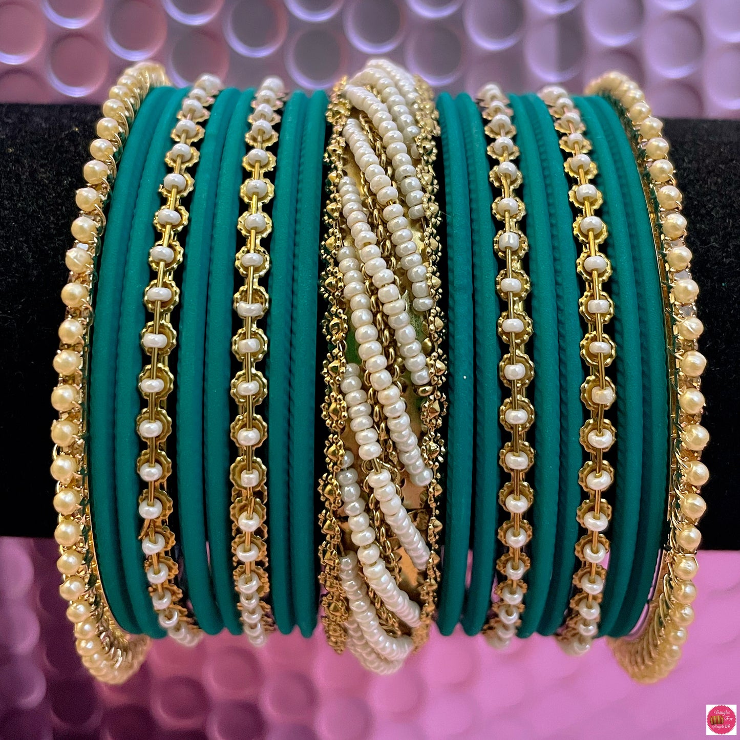 Pearl Metal Bangles Sets- Various Colours