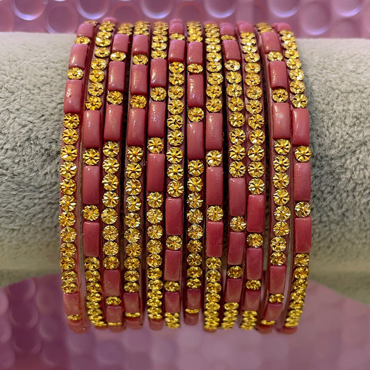 Lilac Pink Glass Bangles- Size 2.4/2.6/2.8
