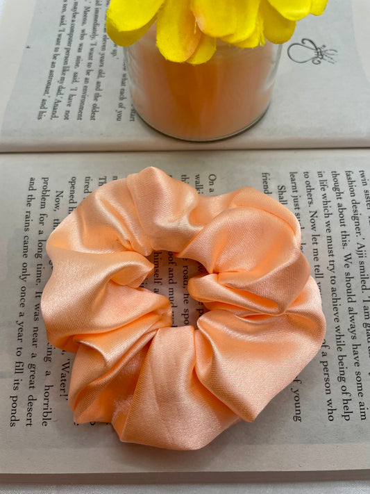 Peach Satin Scrunchie