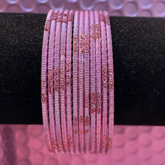 Pink/Lilac Metal Bangles Set
