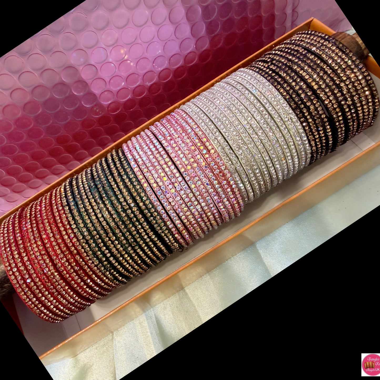 Zirconia Glass Bangles Combo- Size 2.6/2.8