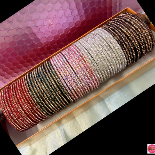 Zirconia Glass Bangles Combo- Size 2.6/2.8