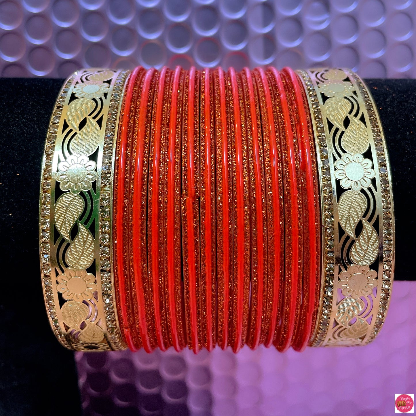 Gold Glass Bangles Sets- Various Colours