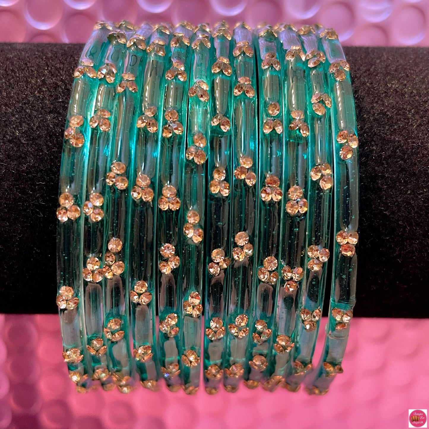 Zirconia Glass Bangles in various Colours- Size 2.6/2.8