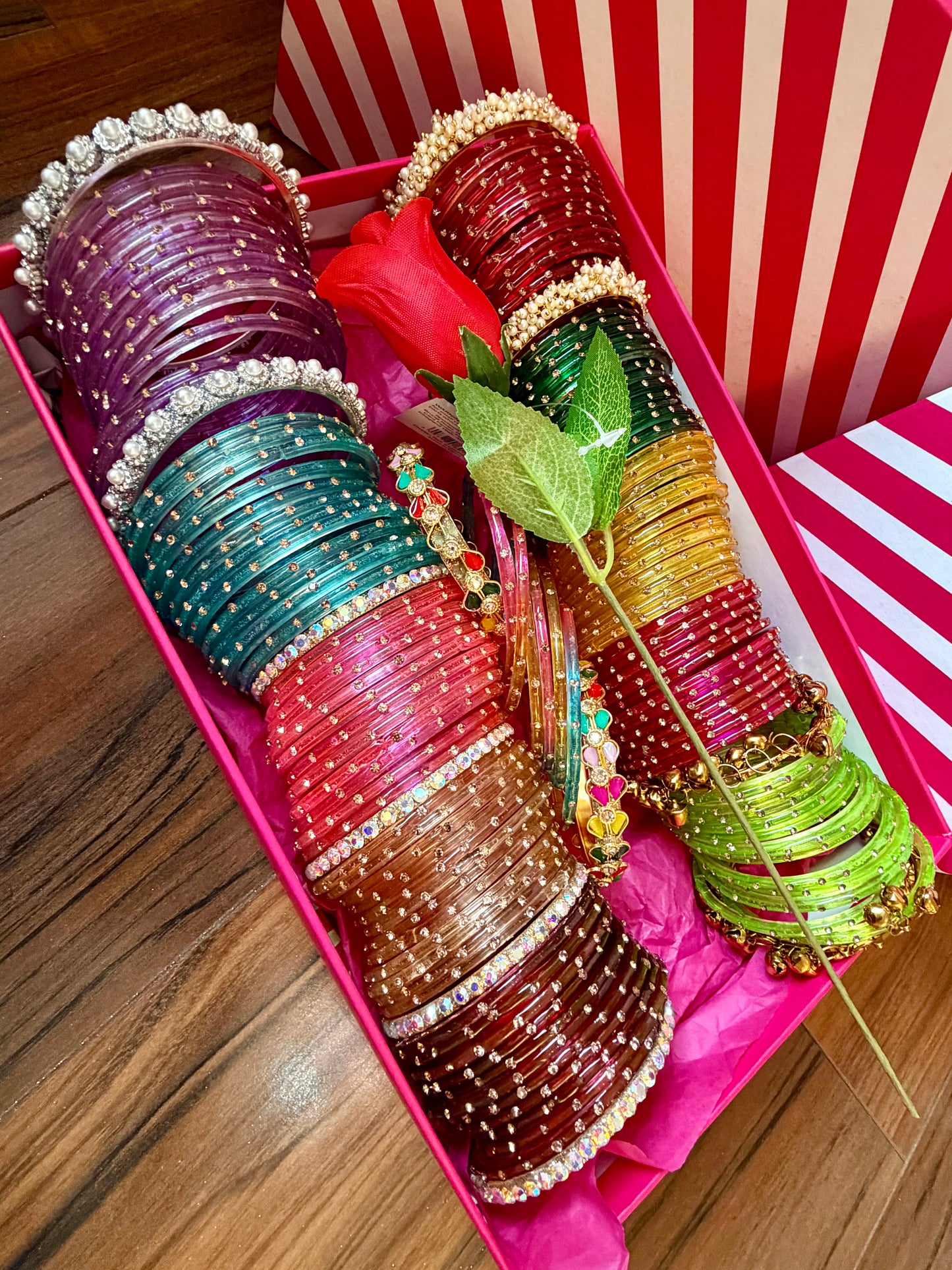 Glass Bangles Gift Box in assorted colors