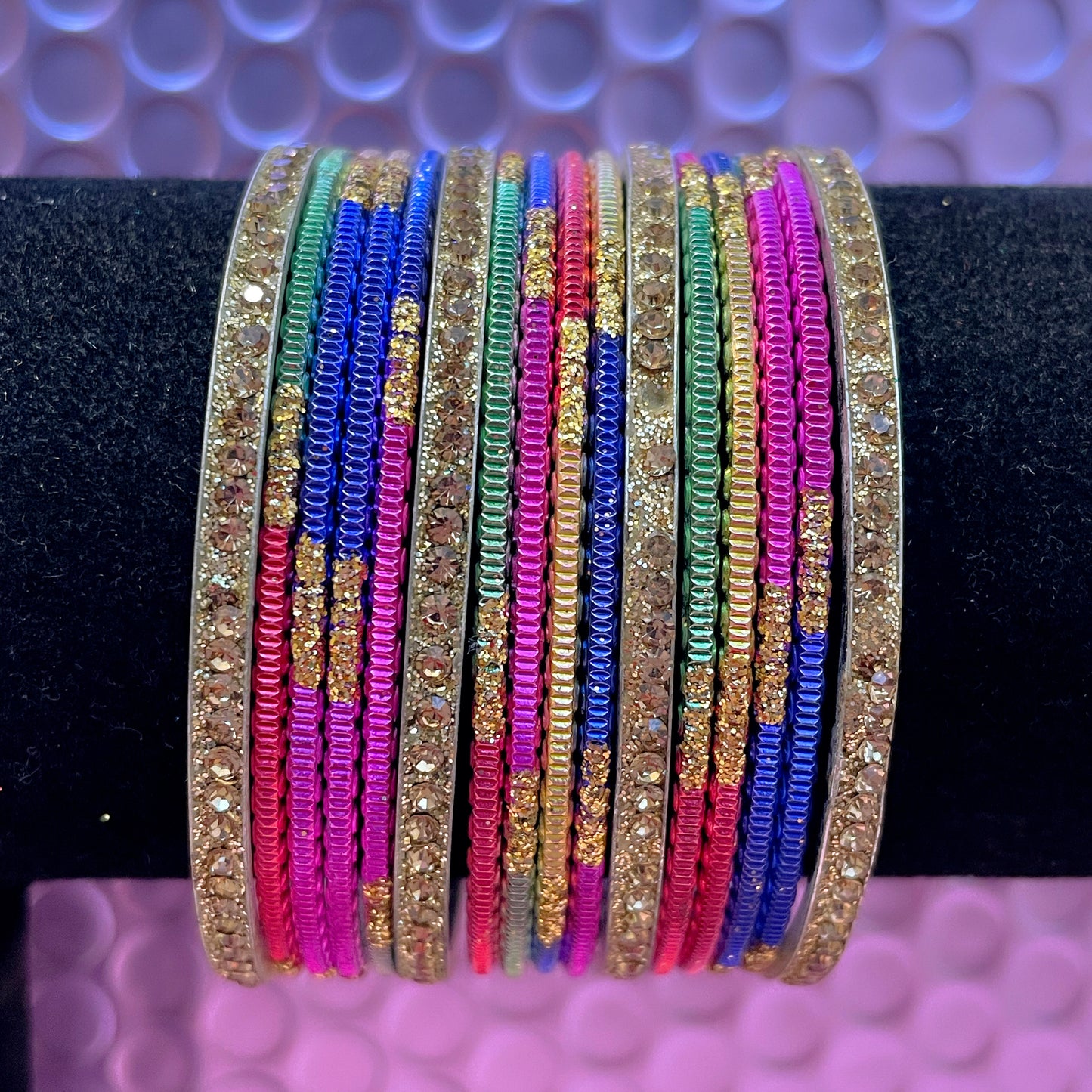 Gold Metal Bangles Sets- Various Colours