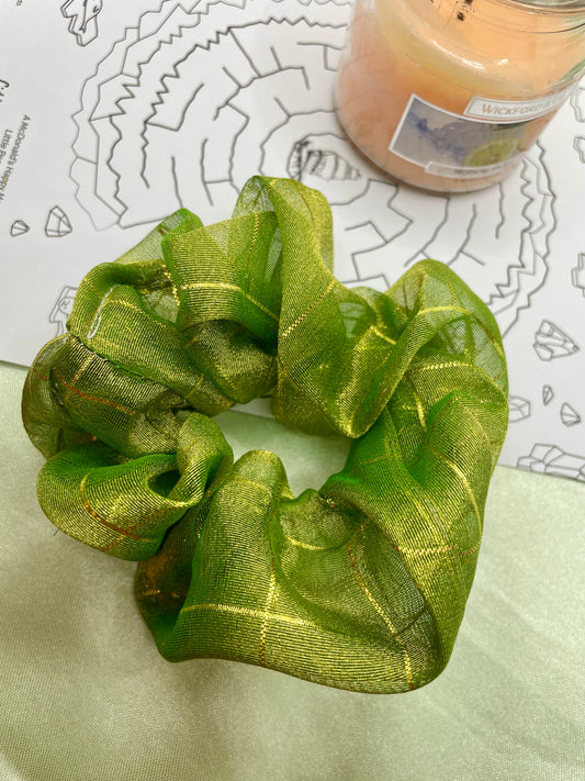 Green Organza Scrunchie