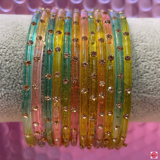 Multicoloured Glass Bangles- Size 2.6/2.8