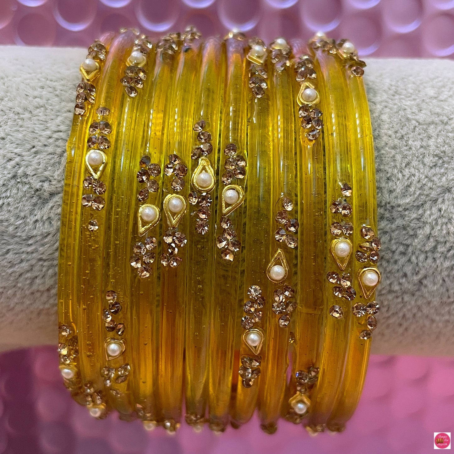 Pearl Glass Bangles in various colours- Size 2.6/2.8