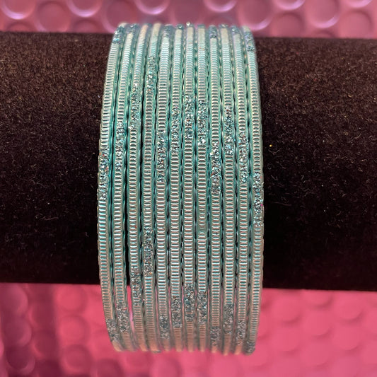 Baby/Ice Blue Metal Bangles Set