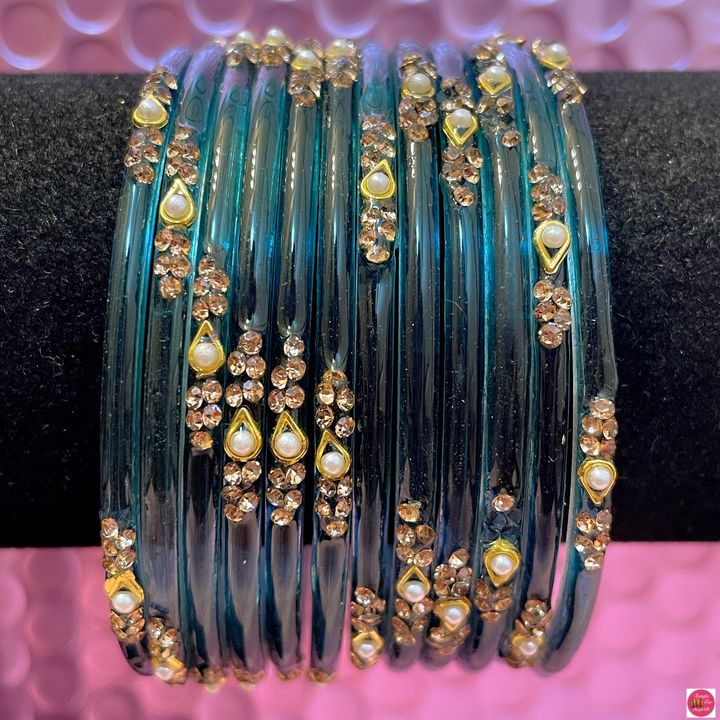 Pearl Glass Bangles in various colours- Size 2.6/2.8