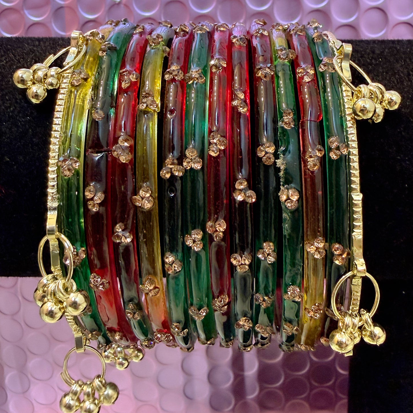 Kashmiri Glass Bangles Sets in assorted colors