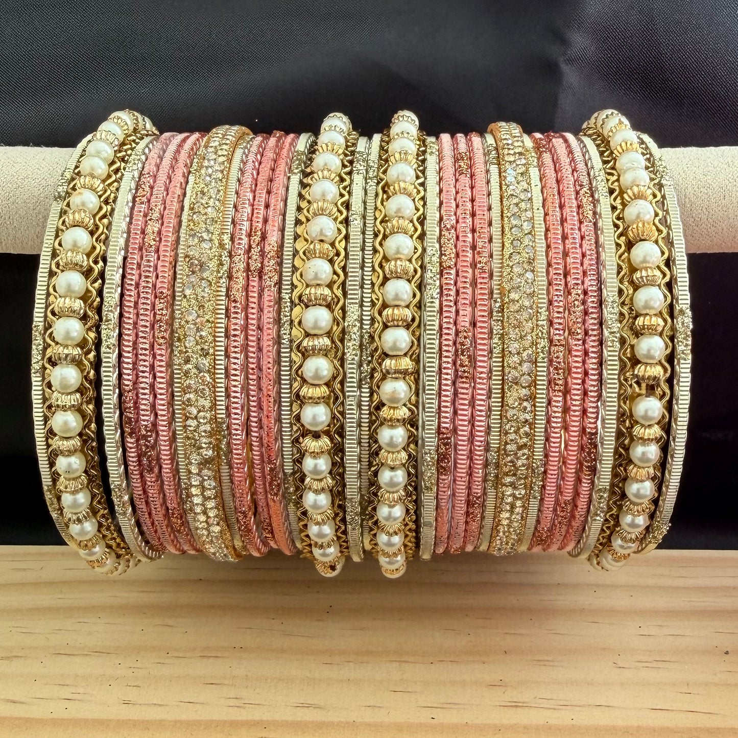 Pearl Metal Bangles Set in various colors