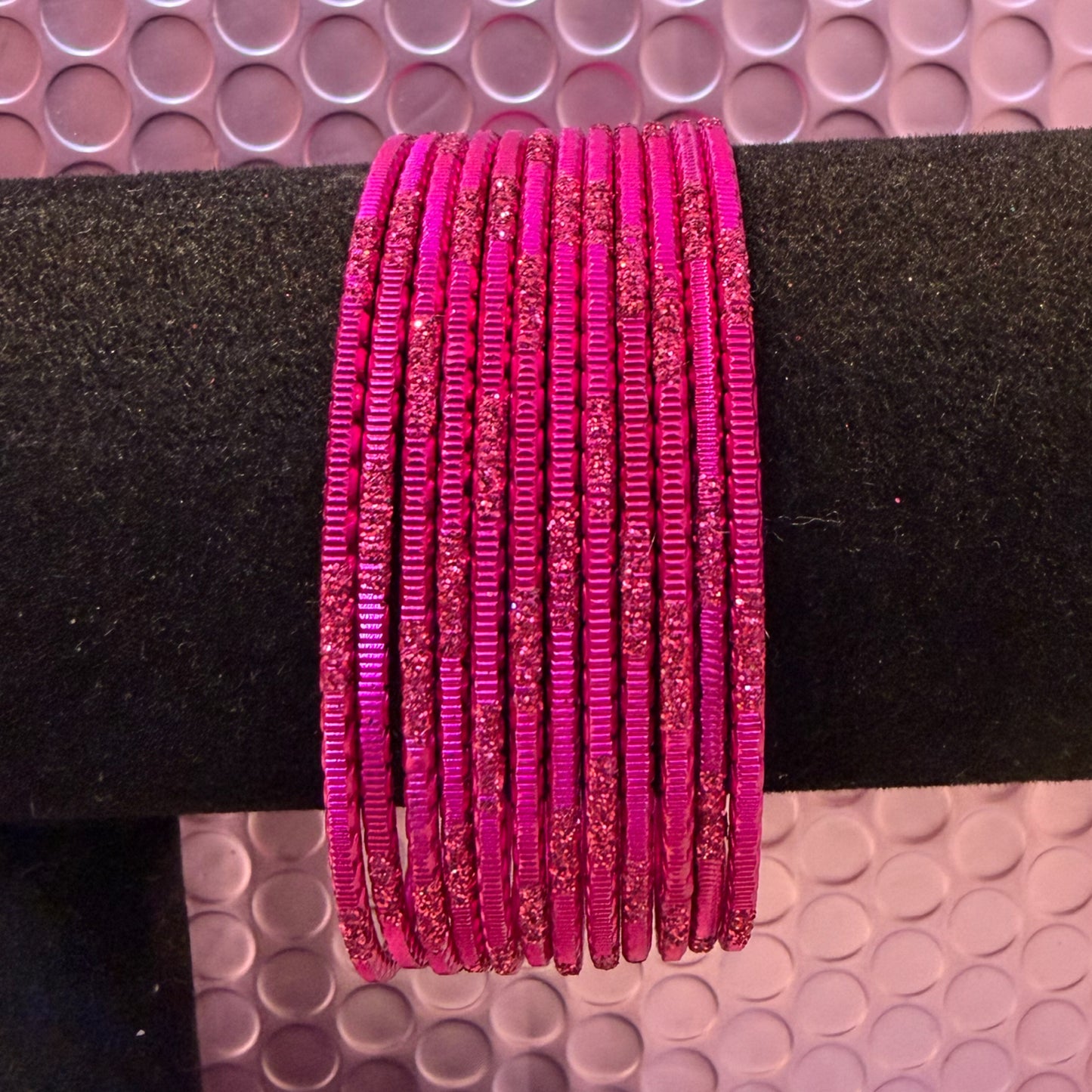 Hot Pink Metal Bangles