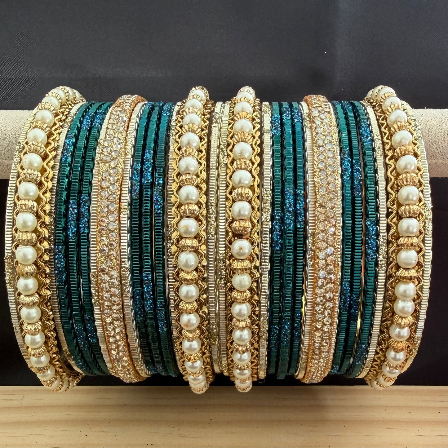 Pearl Metal Bangles Set in various colors