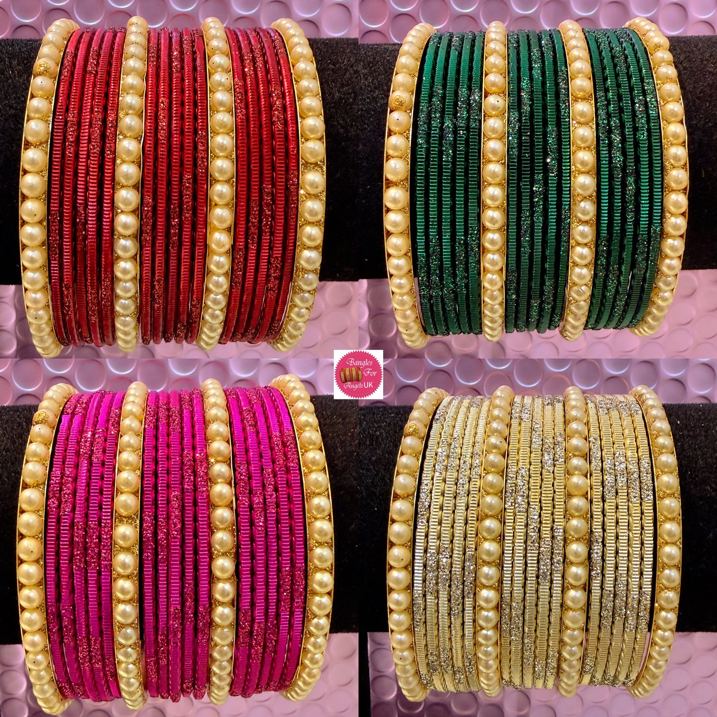 Gold Metal Bangles Sets- Various Colours