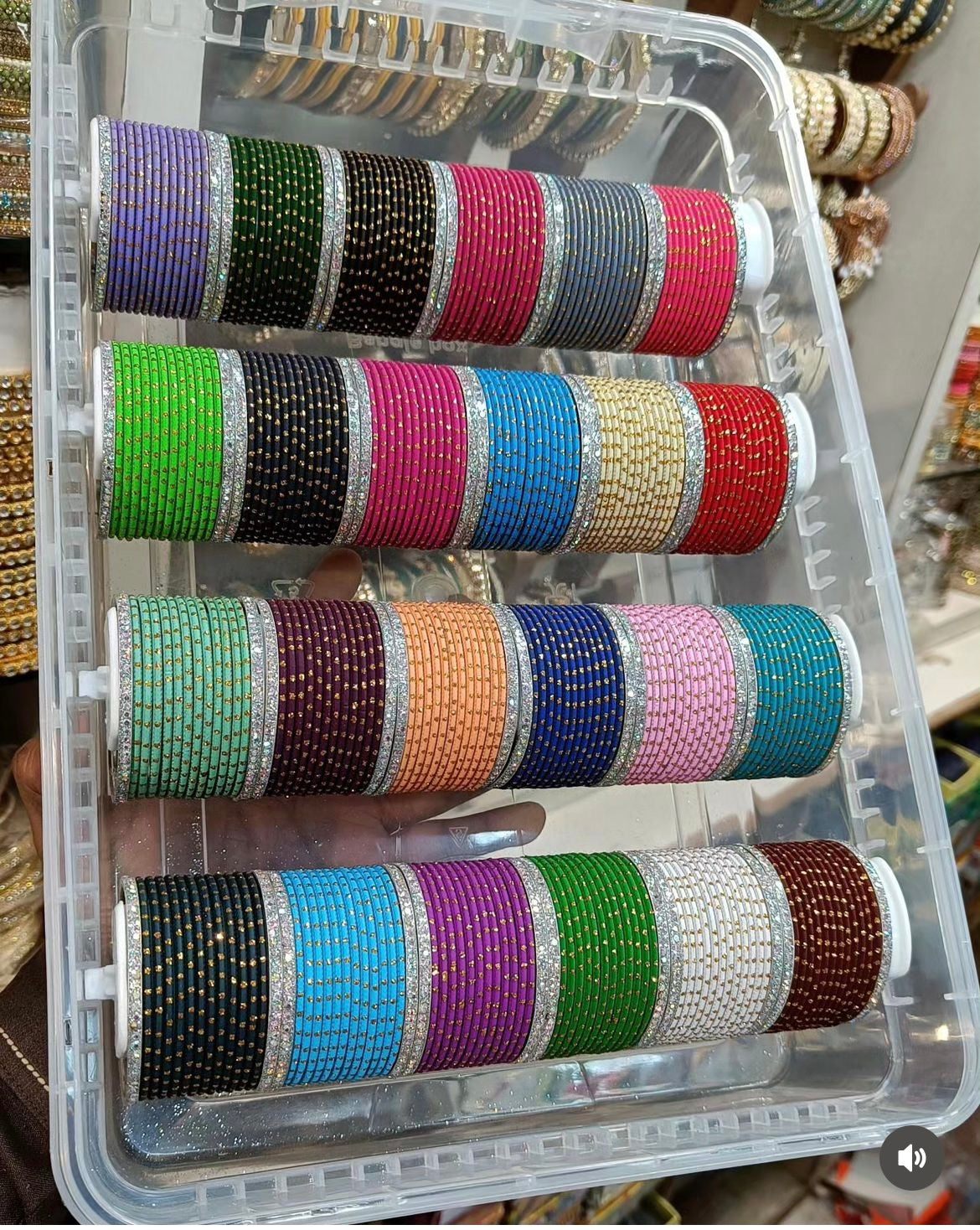 Silver Metal Bangles Set- Various Colours