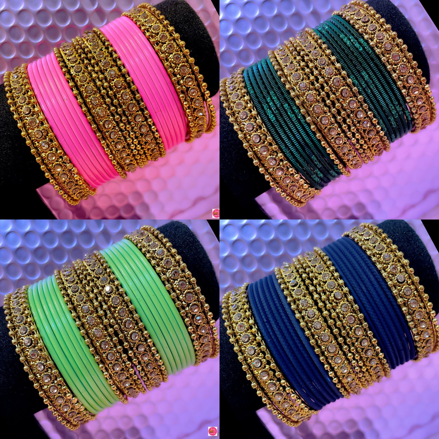 Gold Metal Bangles Sets- Various Colour s