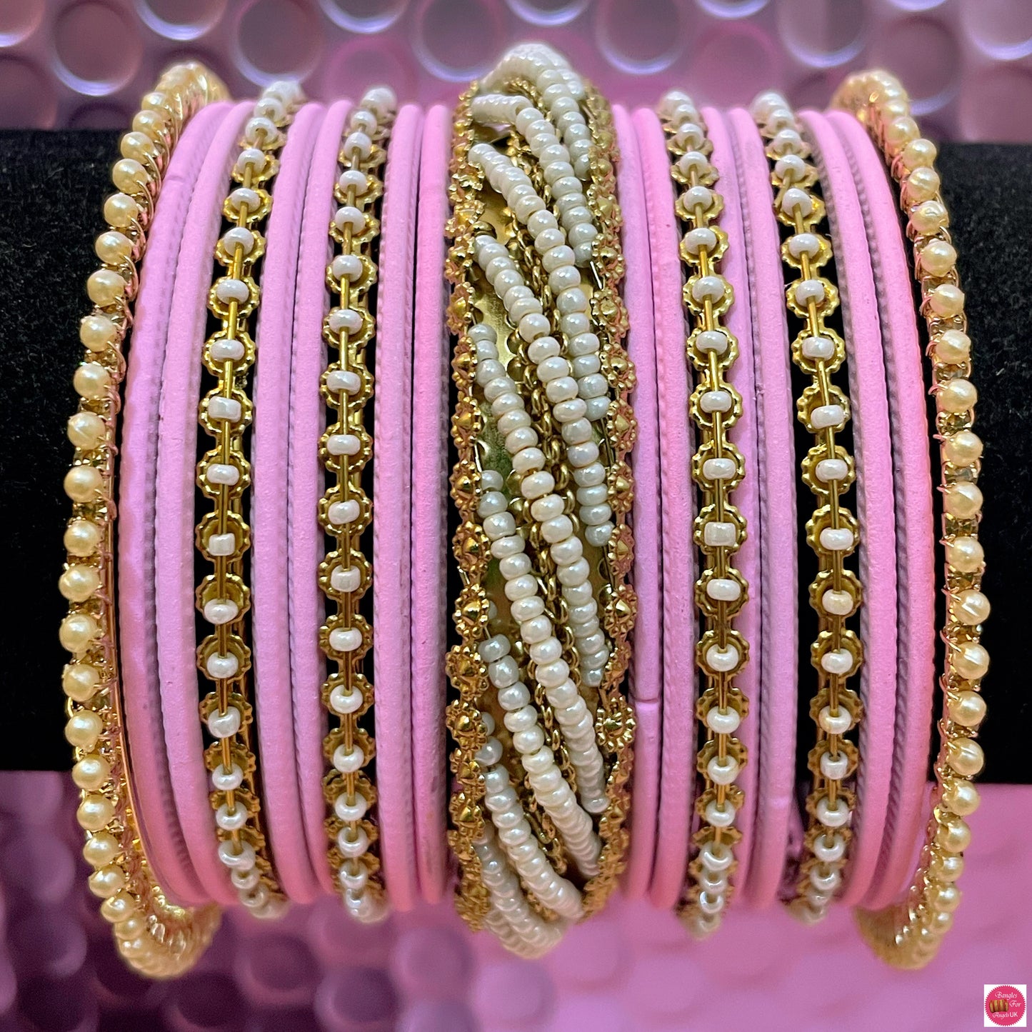 Pearl Metal Bangles Sets- Various Colours