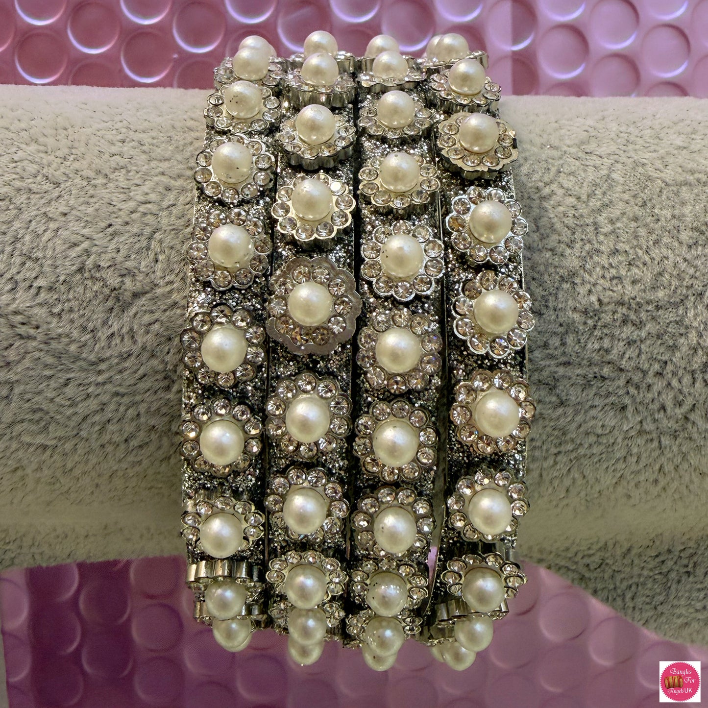 Silver Pearl Metal Karas