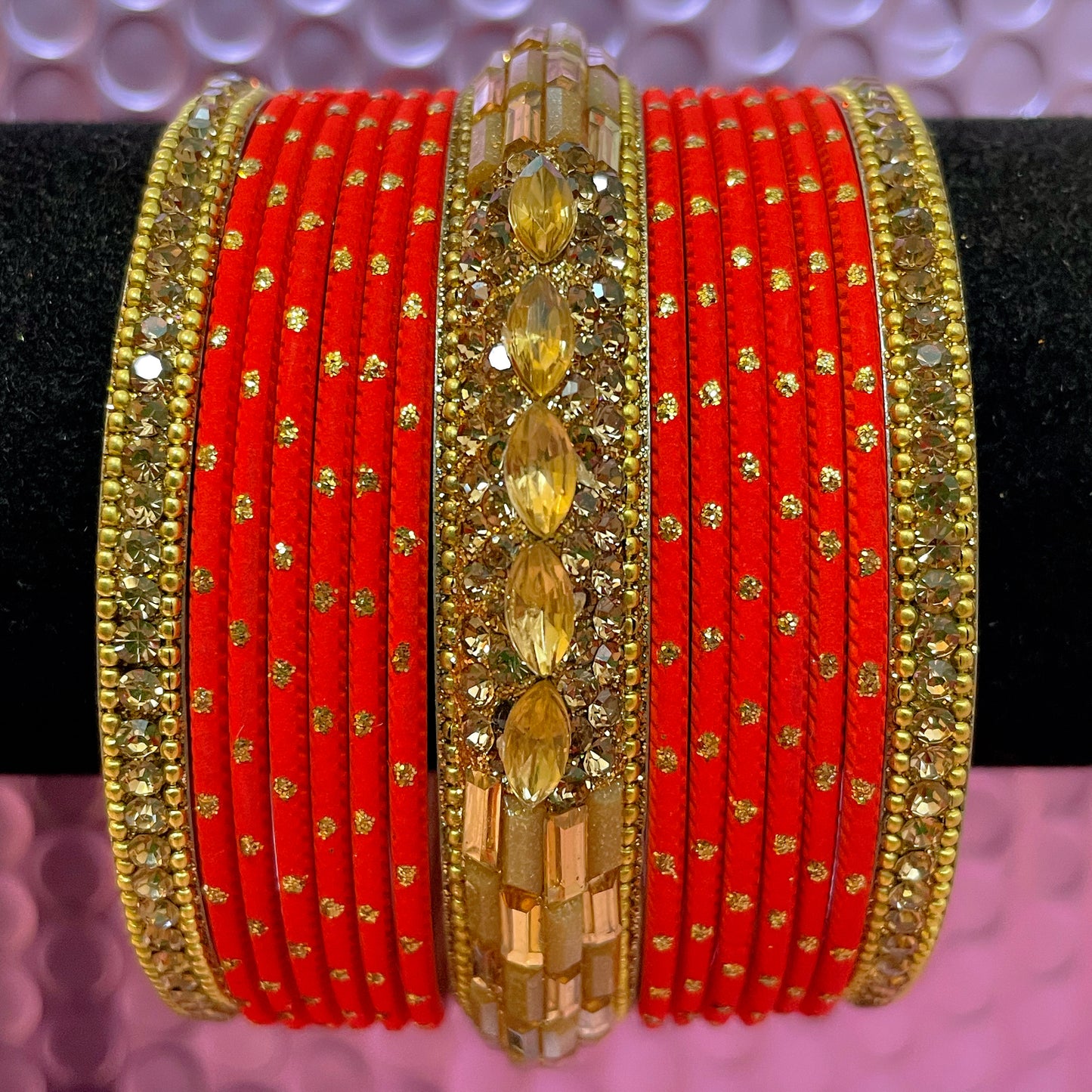 Gold Metal Bangles Sets Various Colours- Size 2.12